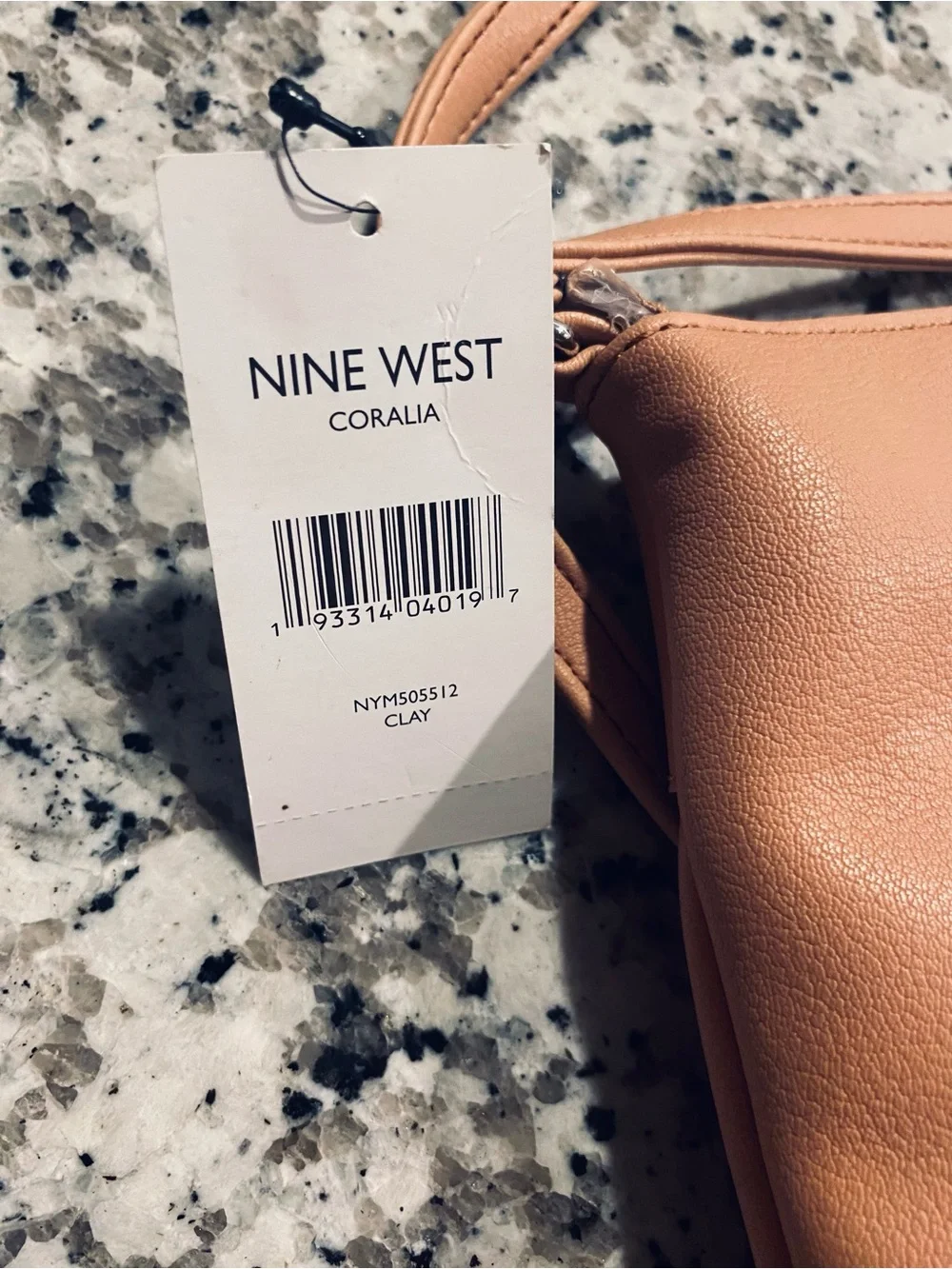 Nine West Peach-Tan Crossbody with Front Zip Pockets